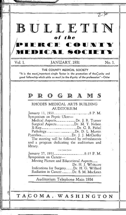 Cover image for PCMS Bulletin 1931