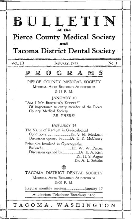 Cover image for PCMS Bulletin 1933