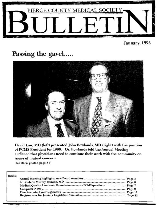 Cover image for PCMS Bulletin 1996